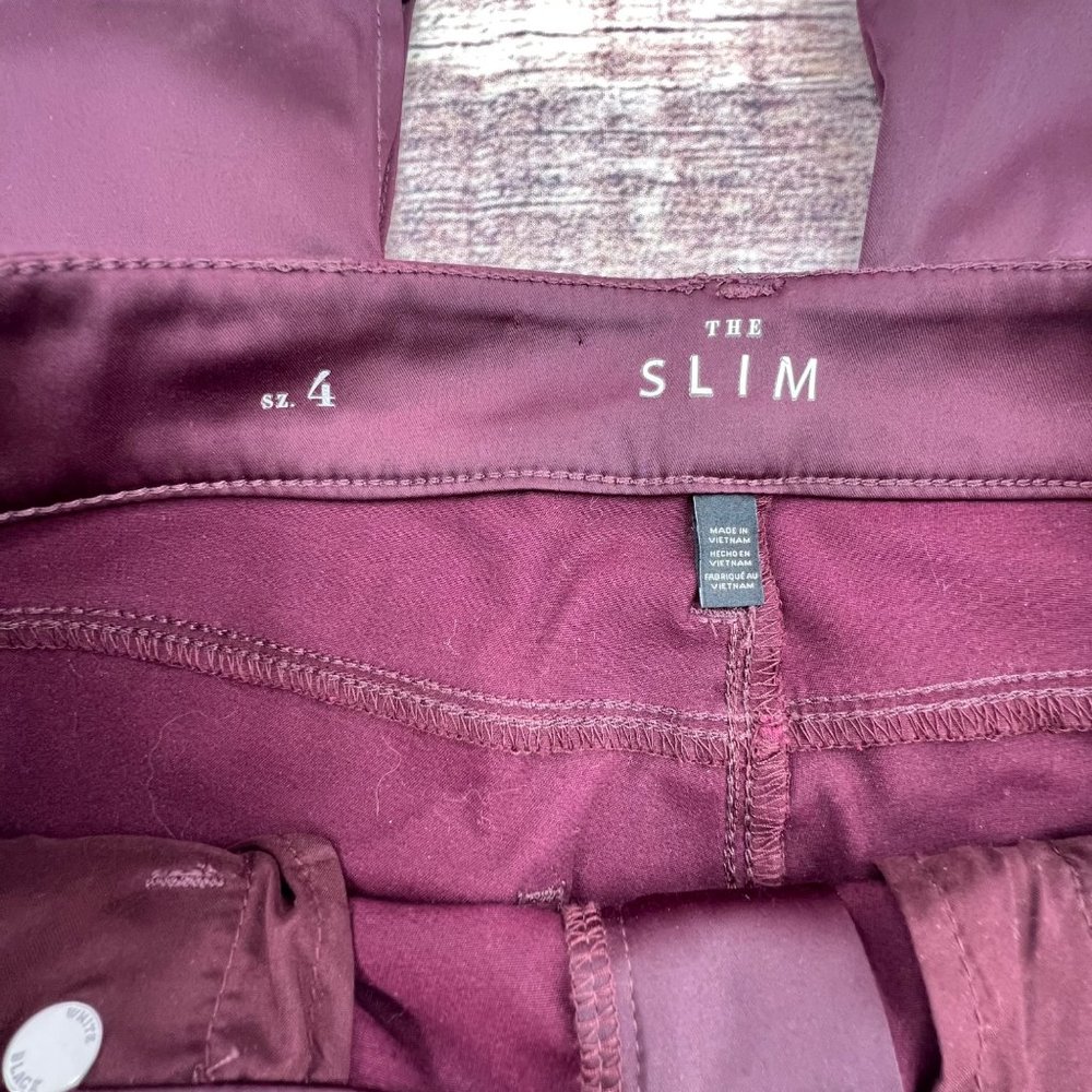 White House Black Market Burgundy Skinny Pants - Picture 3 of 10